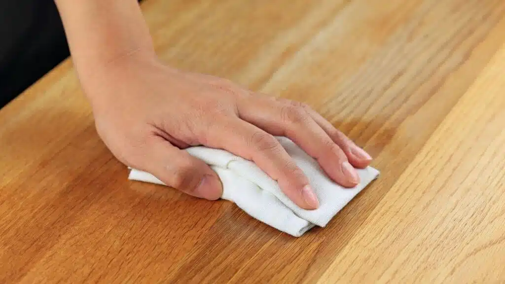 Cleaning with dry cloth