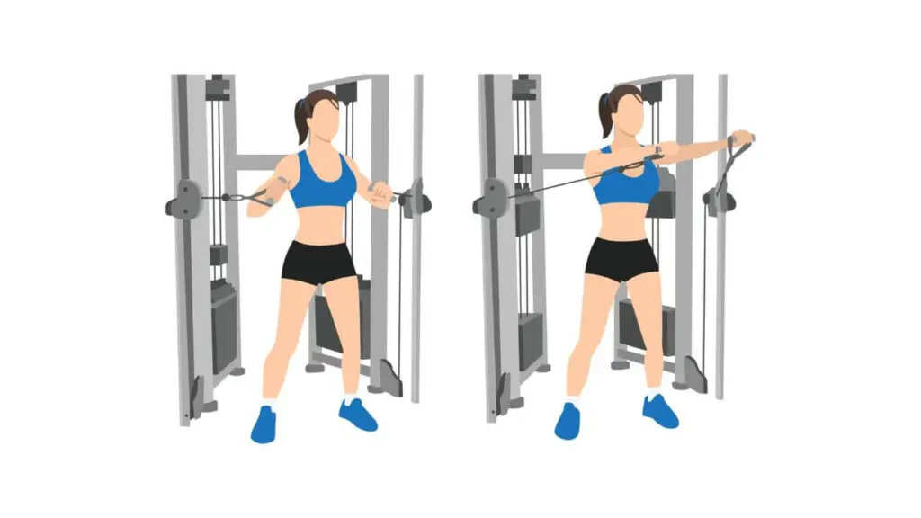 Standing cable chest press exercise
