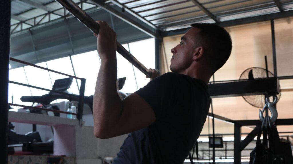 Man doing pull-ups