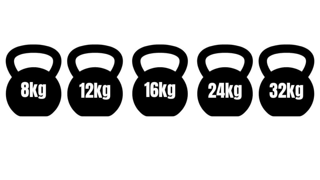 Standard kettlebell sizes
