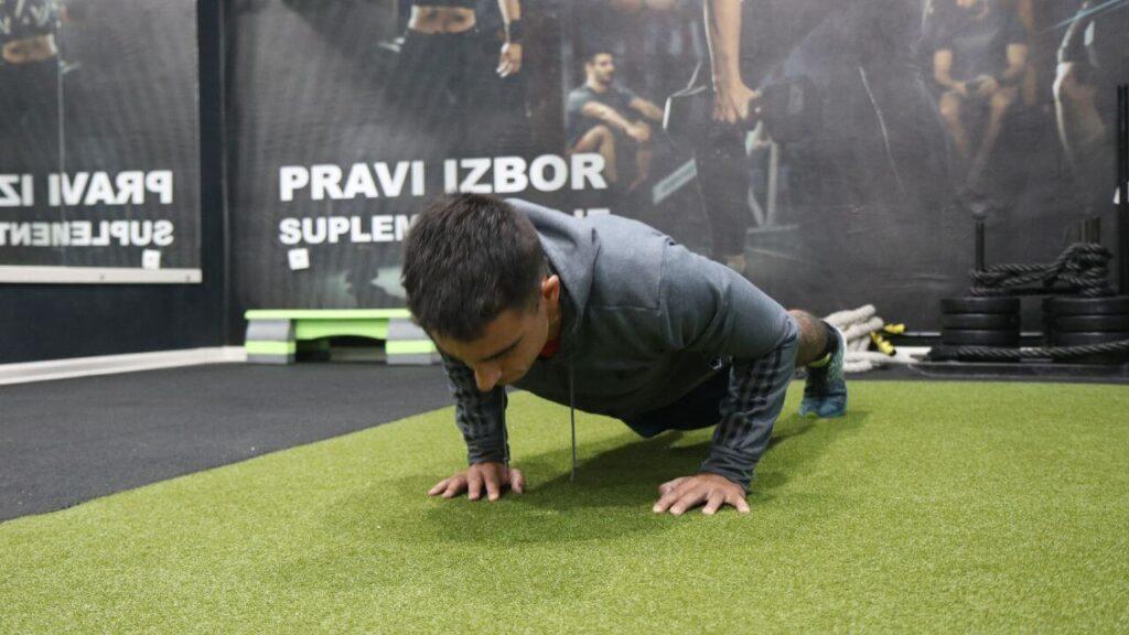 Radomir performs negative push-ups