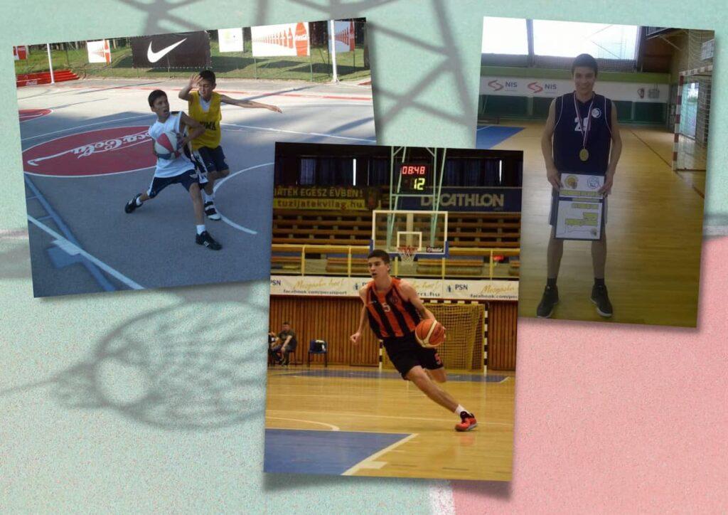 Images of young Vanja as a basketball player